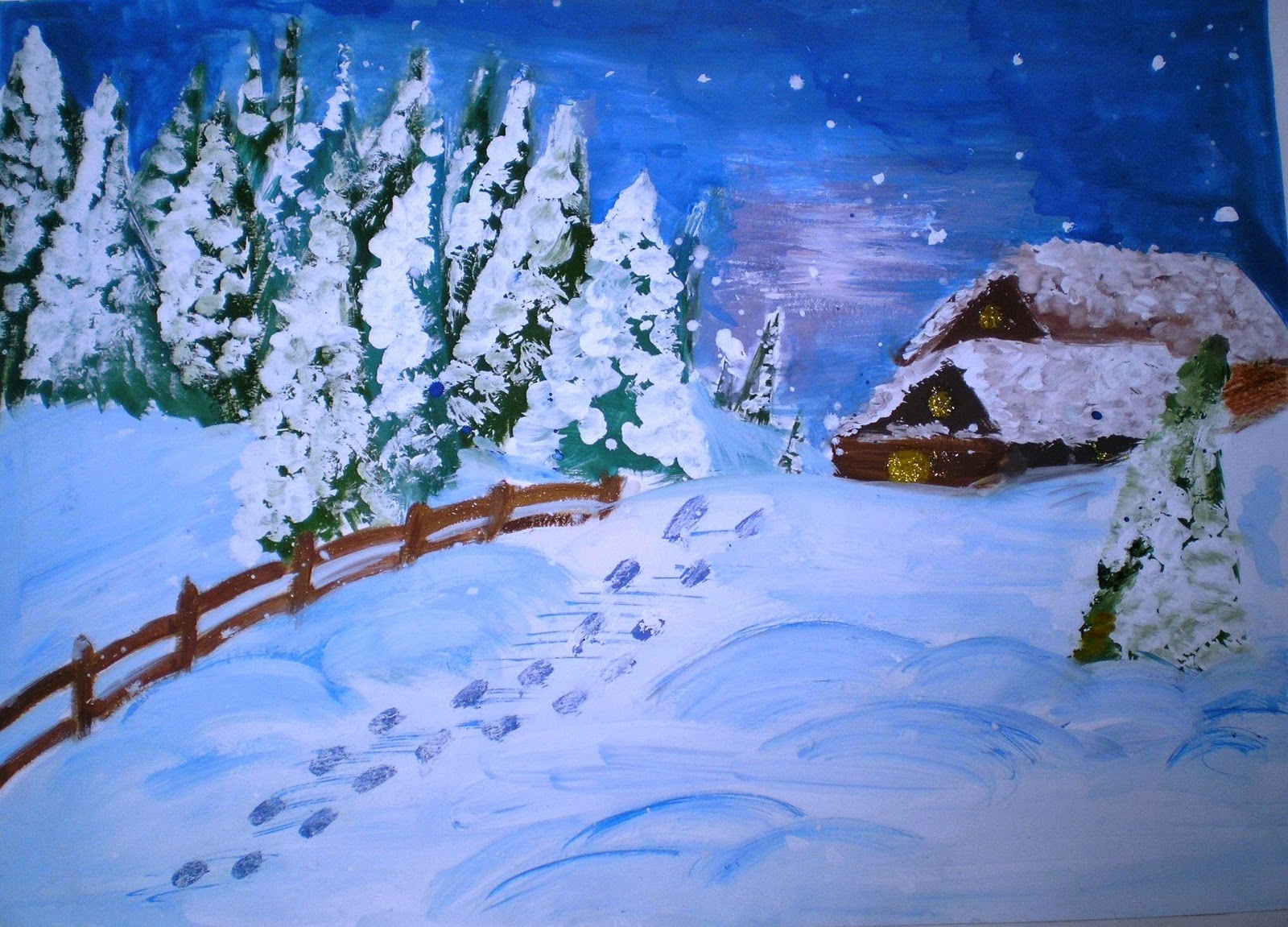 Рисунок на тему зима
